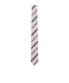 Thom Browne Classic Ivory Tie With Red And Blue Stripes In Silk And Cotton In White