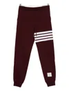 Thom Browne Four-stripes Cotton Track Pants In Red