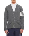 Thom Browne 4-bar Milano Stitch Cardigan In Grey