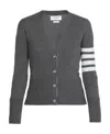 Thom Browne 4-bar Merino Wool Cardigan In Black