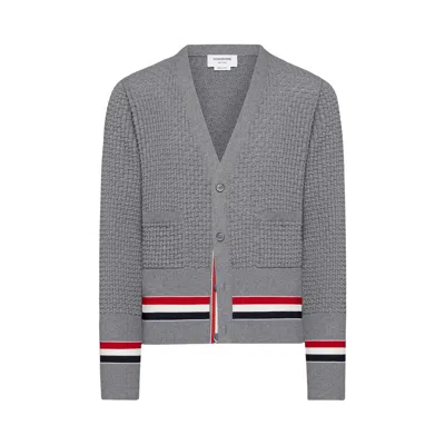 Pre-owned Thom Browne Classic V Neck Cardigan 'light Grey' | Men's Size 3 In Gray