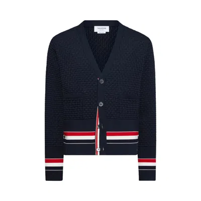 Pre-owned Thom Browne Classic V Neck Cardigan 'navy' | Blue | Men's Size 4