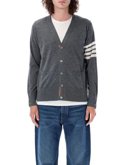 Thom Browne Classic V-neck Cardigan Sustainable In Med Grey