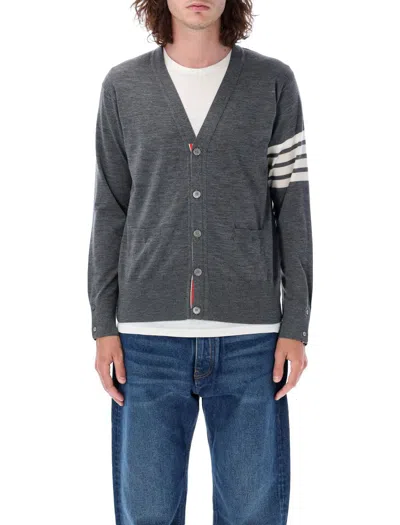 Thom Browne Classic V-neck Cardigan Sustainable In Grey