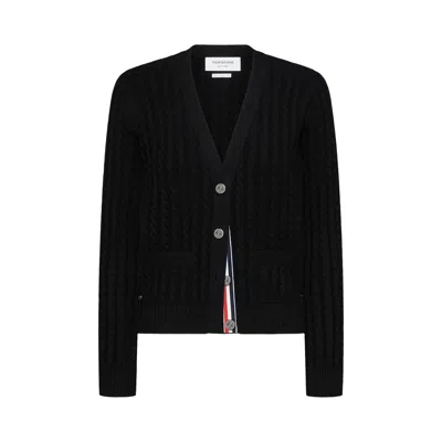 Pre-owned Thom Browne Classic V Neck Cashmere Cardigan 'black' | Women's Size 42