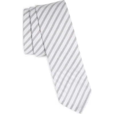 Thom Browne Classic Wide Uni Stripe Cotton Tie In Medium Grey