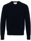 Thom Browne Men's Navy Wool Logo Sweater In Blue