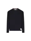 Thom Browne Oversized Cotton Long Sleeve T-shirt In Blue