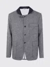 Thom Browne Fisherman Shawl Solid Donegal Tweed In Gray