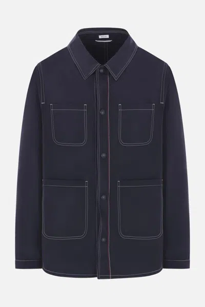 Thom Browne Contrast-stitching Shirt Jacket In Black