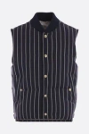 Thom Browne Wool Stripe Vest In Blue