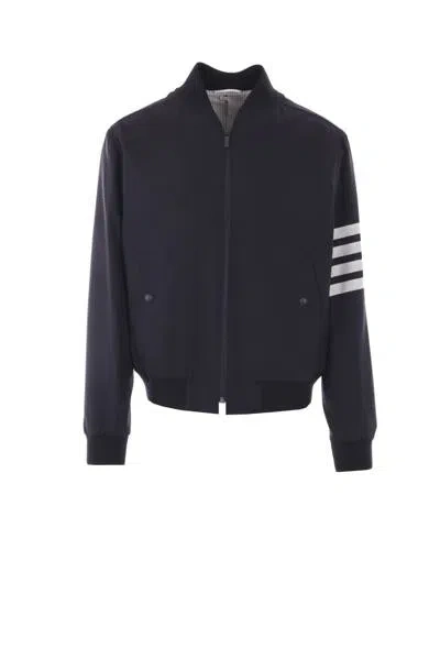 Thom Browne Man Jacket Midnight Blue Size 4 Wool