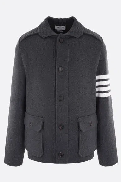 Thom Browne Coats In Med Grey