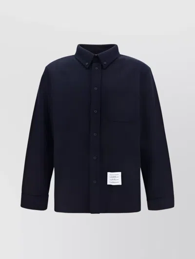 THOM BROWNE COLLAR FRONT PANEL SHIRT WITH LONG SLEEVES