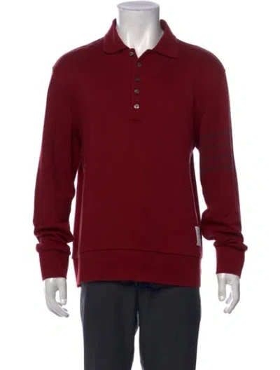 Pre-owned Thom Browne Collar Long Sleeve Polo Shirt In Red