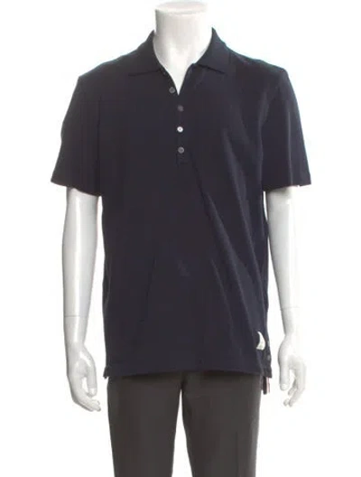 Pre-owned Thom Browne Collar Short Sleeve Polo Shirt In Blue