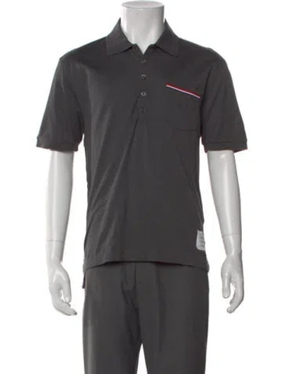 Pre-owned Thom Browne Collar Short Sleeve Polo Shirt In Gray
