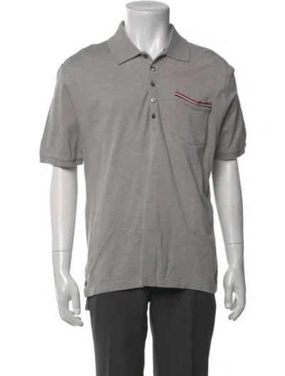 Pre-owned Thom Browne Collar Short Sleeve Polo Shirt In Gray