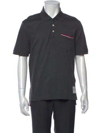Pre-owned Thom Browne Collar Short Sleeve Polo Shirt In Grey
