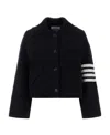Thom Browne Collared Button-up Jacket In Blue