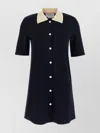 Thom Browne Collared Dress With Short Sleeves In Black