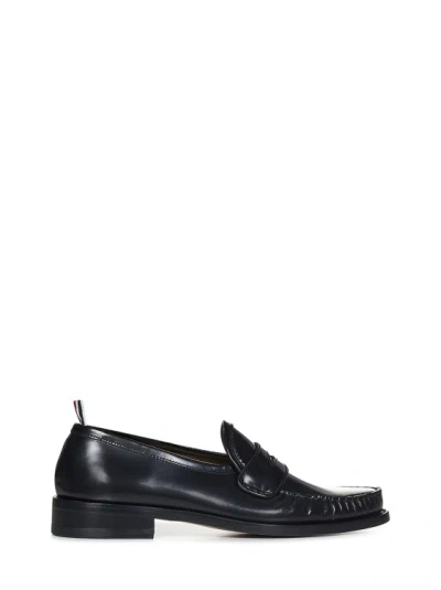 Thom Browne College Loafers In Brushed Black Calfskin
