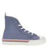 Thom Browne Tricolor Canvas Sneakers With Tartan Sole For Men In Blue In Blue