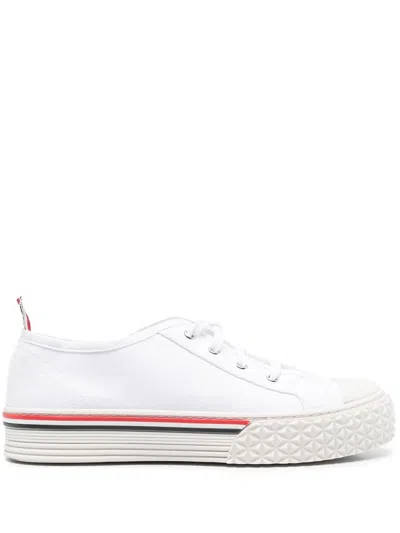 Thom Browne Collegiate Longwing Leather Low-top Sneakers In White
