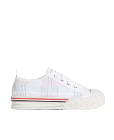 THOM BROWNE COLLEGIATE MADRAS-PRINT LOW-TOP SNEAKERS