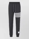 Thom Browne Colorblock 4 Bar Cotton Pants Elastic Cuffs In Blue