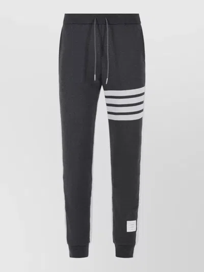 THOM BROWNE COLORBLOCK 4 BAR COTTON PANTS ELASTIC CUFFS