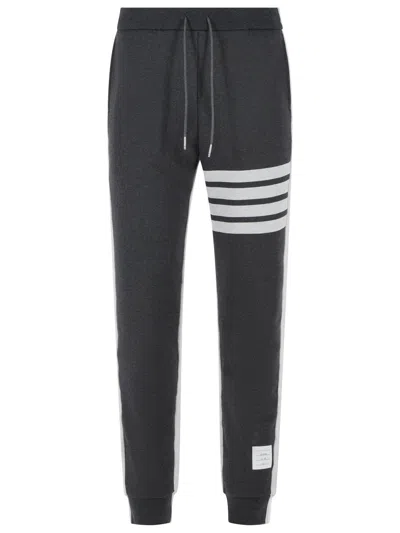 Thom Browne 'colorblock 4 Bar' Grey Cotton Pants In Gray