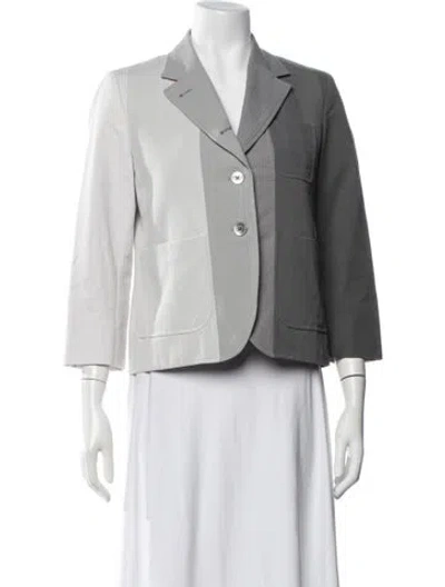 Pre-owned Thom Browne Colorblock Pattern Blazer In Grey