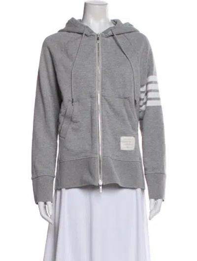 Pre-owned Thom Browne Colorblock Pattern Crew Neck Hoodie In Gray