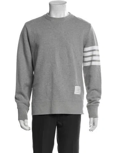 Pre-owned Thom Browne Colorblock Pattern Crew Neck Pullover In Gray