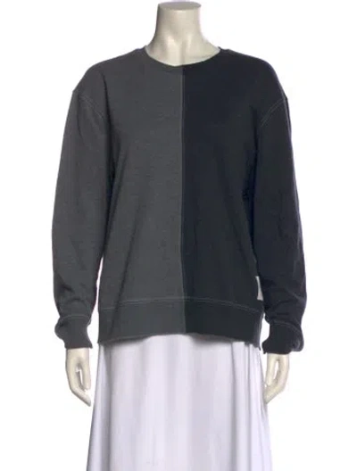 Pre-owned Thom Browne Colorblock Pattern Crew Neck Sweatshirt In Gray