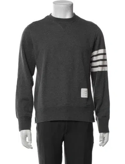 Pre-owned Thom Browne Colorblock Pattern Crew Neck Sweatshirt In Gray