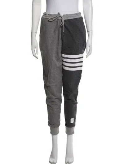 Pre-owned Thom Browne Colorblock Pattern Sweatpants In Grey