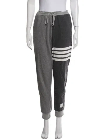 Pre-owned Thom Browne Colorblock Pattern Sweatpants In Grey