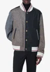 Thom Browne Wool Bomber Jacket With Color Block Design In Gray