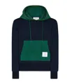 Thom Browne Colour-block Cotton Hoodie In Black