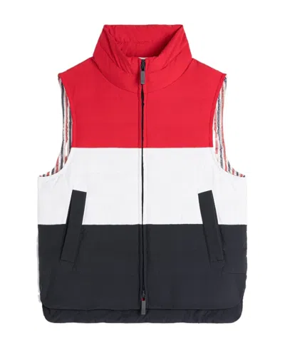 Thom Browne Colour-block Padded Gilet In Black