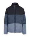 Thom Browne 4 Bar Reversible Neck Zip Up Jacket In Blue