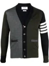 Thom Browne Grey 4-bar Stripe Virgin Wool Cardigan In Multicolor