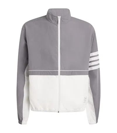 Thom Browne Colour-blocked 4-bar Jacket In Grey
