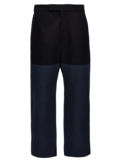 THOM BROWNE THOM BROWNE COLOUR-BLOCK COTTON TROUSERS