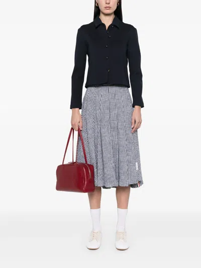 Thom Browne Compact Milano Crew Neck Cardigan Women In Black