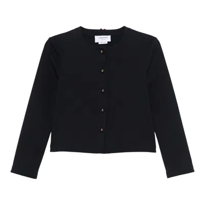 Thom Browne Compact Milano Crew Neck Cardigan Women In Black