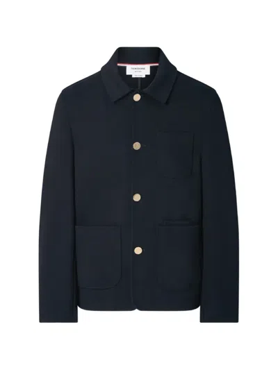 Thom Browne Compact Milano Shirt Jacket In Blue