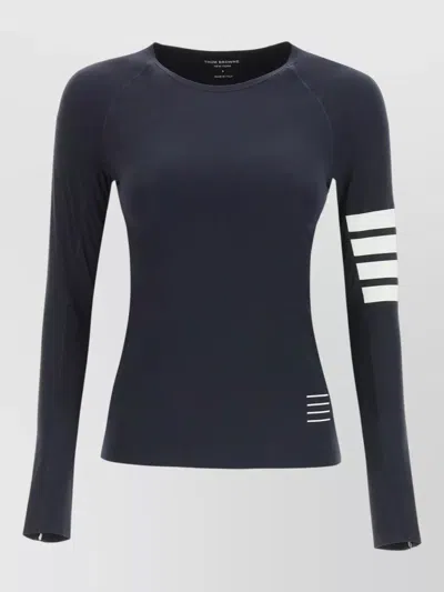 Thom Browne Compression T-shirt Raglan Long Sleeve Stripe In Blue